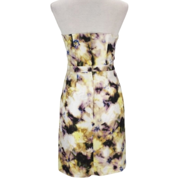 J.Crew Ella Garden Floral Strapless Dress Yellow Size 2 - Picture 4 of 9